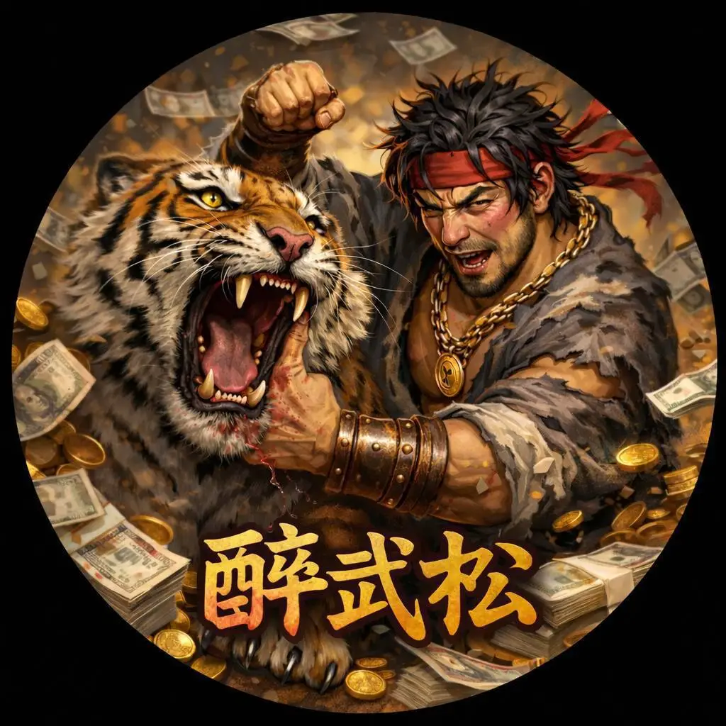 醉武松遊戲角色圖，武松與老虎主題視覺